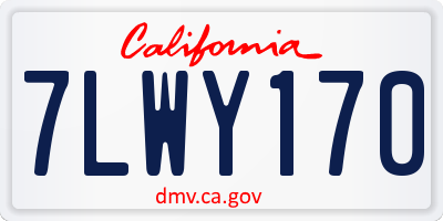CA license plate 7LWY170