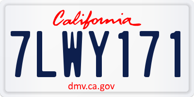 CA license plate 7LWY171