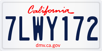 CA license plate 7LWY172