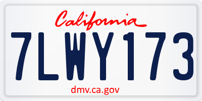 CA license plate 7LWY173