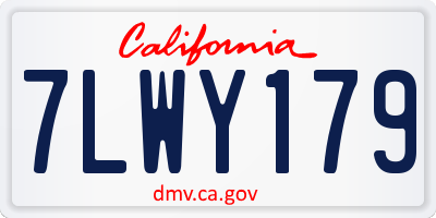 CA license plate 7LWY179