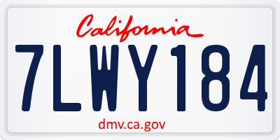 CA license plate 7LWY184