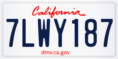 CA license plate 7LWY187