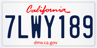CA license plate 7LWY189