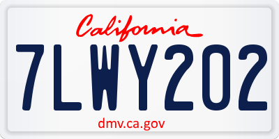 CA license plate 7LWY202