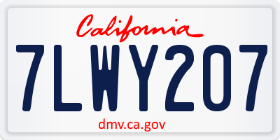 CA license plate 7LWY207