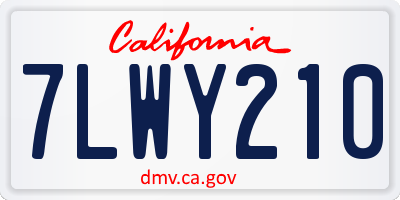 CA license plate 7LWY210