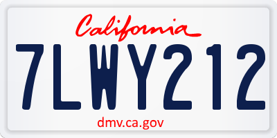 CA license plate 7LWY212