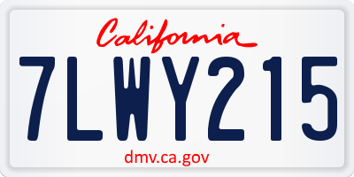 CA license plate 7LWY215