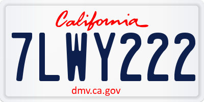 CA license plate 7LWY222