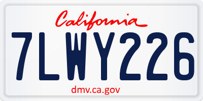 CA license plate 7LWY226