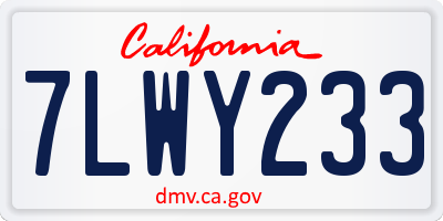 CA license plate 7LWY233