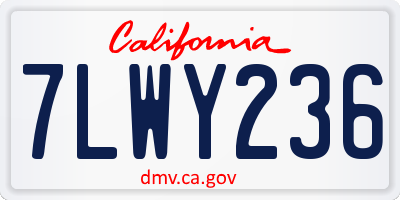 CA license plate 7LWY236