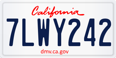 CA license plate 7LWY242