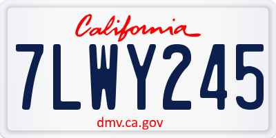 CA license plate 7LWY245