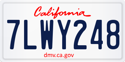 CA license plate 7LWY248