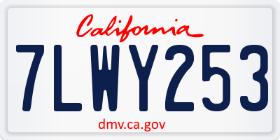CA license plate 7LWY253