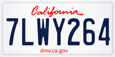 CA license plate 7LWY264