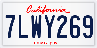 CA license plate 7LWY269