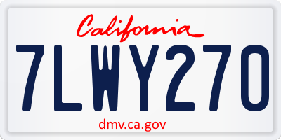 CA license plate 7LWY270