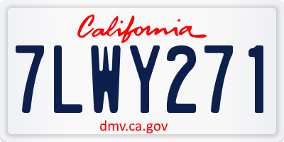 CA license plate 7LWY271