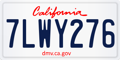 CA license plate 7LWY276