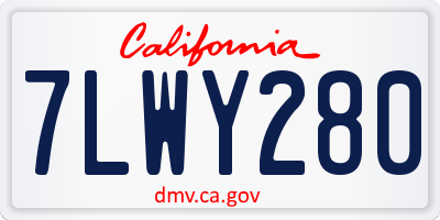 CA license plate 7LWY280