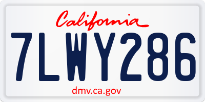 CA license plate 7LWY286