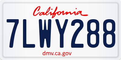 CA license plate 7LWY288