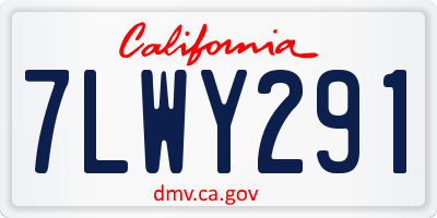 CA license plate 7LWY291