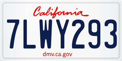 CA license plate 7LWY293