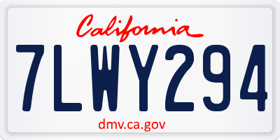 CA license plate 7LWY294