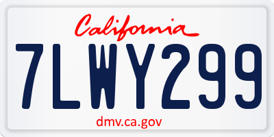 CA license plate 7LWY299