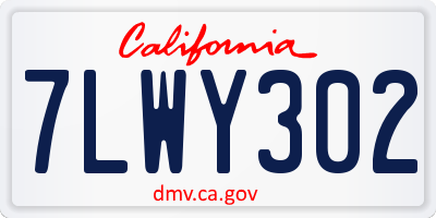 CA license plate 7LWY302
