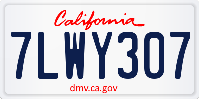 CA license plate 7LWY307
