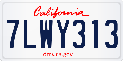 CA license plate 7LWY313