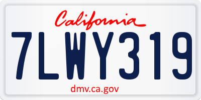 CA license plate 7LWY319