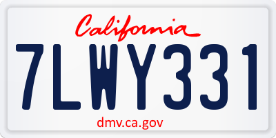 CA license plate 7LWY331