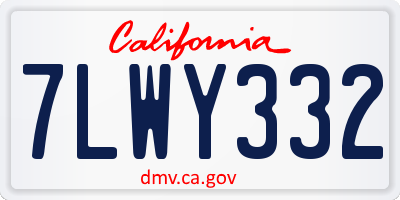 CA license plate 7LWY332