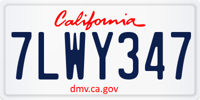 CA license plate 7LWY347