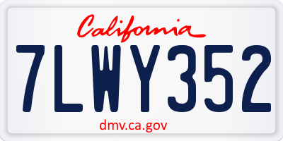 CA license plate 7LWY352