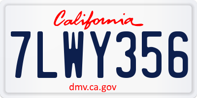 CA license plate 7LWY356