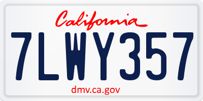 CA license plate 7LWY357