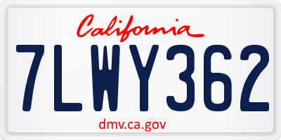 CA license plate 7LWY362