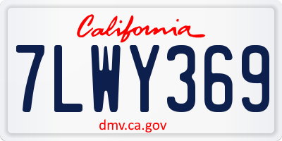 CA license plate 7LWY369