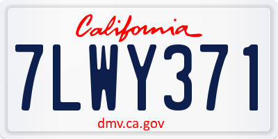 CA license plate 7LWY371