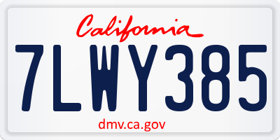 CA license plate 7LWY385