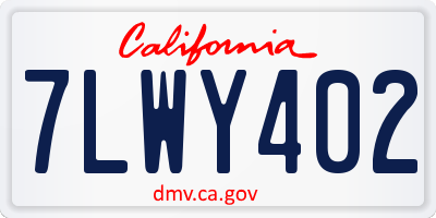 CA license plate 7LWY402