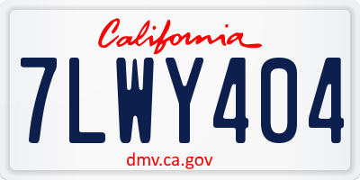 CA license plate 7LWY404