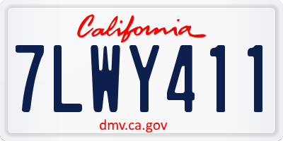 CA license plate 7LWY411